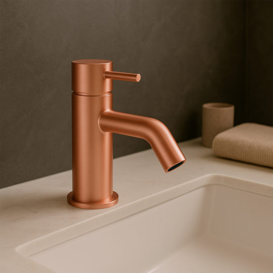 RUBINETTO-LAVABO-LEVANTE-BASSO-ORO-ROSA