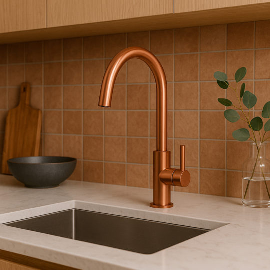 RUBINETTO-LAVELLO-LEVANTE-BASSO-ORO-ROSA